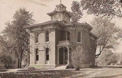 Sepia photo of the Batavia Public Library 1902 – 1921