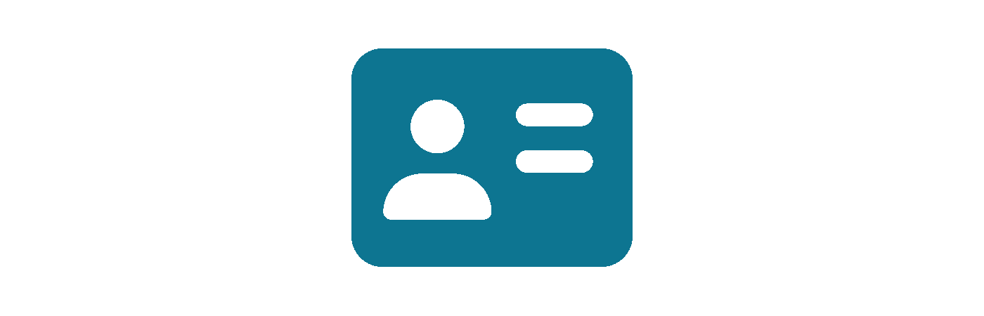 Info icon showing a user silhouette and two lines indicating an inscription