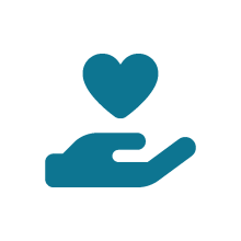 upturned palm with heart icon