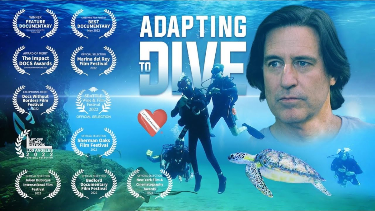 graphic of the poster for the documentary Adapting to Dive.
