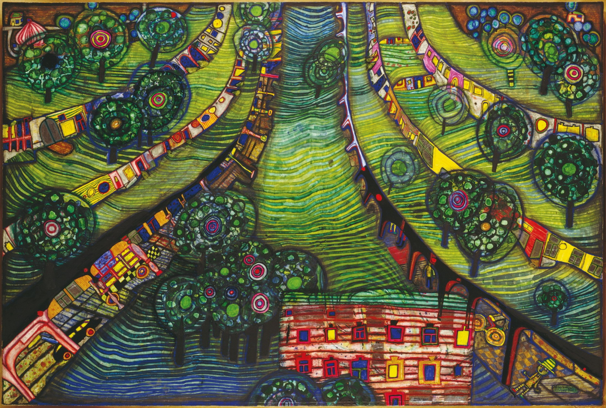 Image is Hundertwasser's Green Town. 