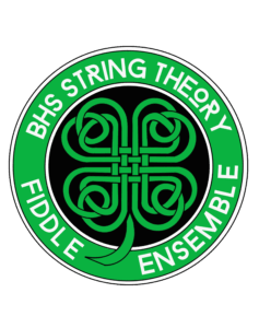 Green circular logo of BHS String Theory Fiddle Ensemble
